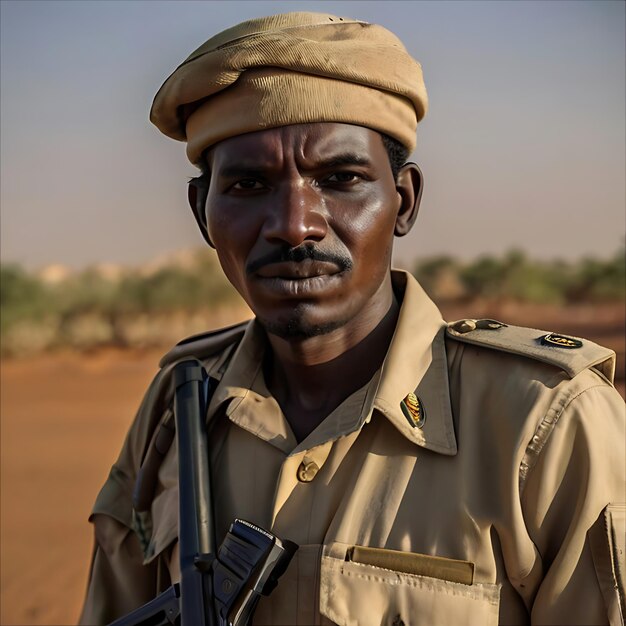 Soldado sudanés generado por IA