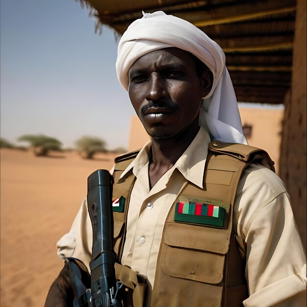 Soldado sudanês gerado pela IA