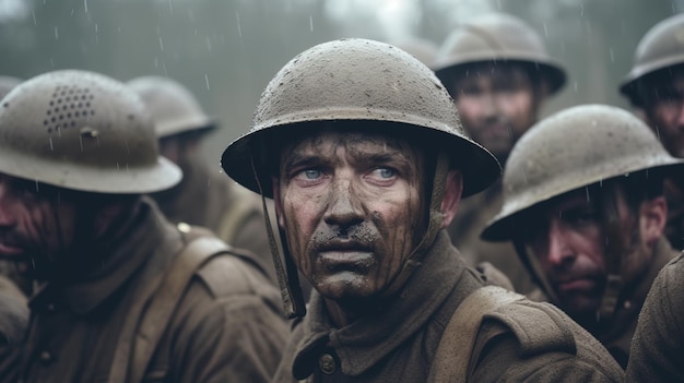 soldados en el campo de batalla en la IA generativa de la segunda guerra mundial