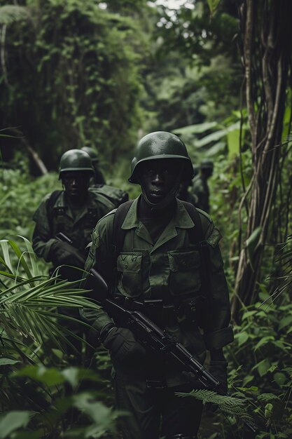 Foto soldados ou mercenários de pele escura