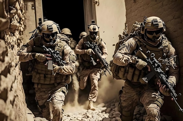 Soldat der US Army Special Forces Group Neurales Netzwerk KI generiert