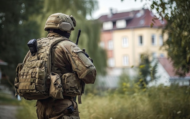 Soldat macht Mission im Ausland