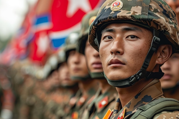 Foto soldaten der nordkoreanischen armee