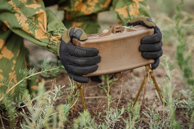 Soldaten stellen meine ins Gras