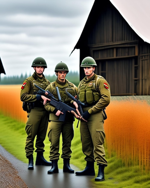 Foto soldaten und kriegshintergrund, die von ki generiert wurden