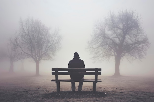 La soledad en un parque de niebla