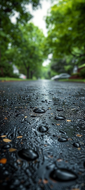 Foto la solemne temporada de lluvias charcos de agua en las calles añaden a la sensación de emoción