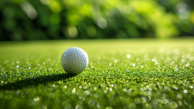 solitario de golf en un vibrante verde AI generativo