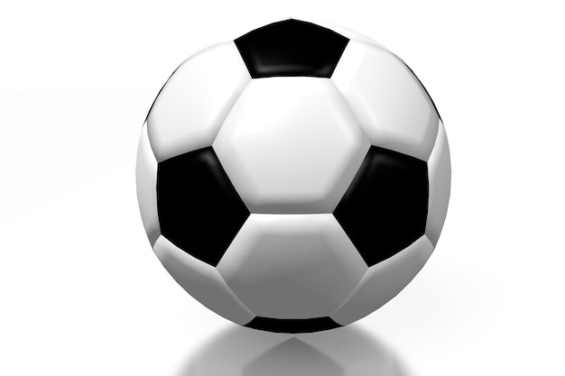 Solo balón de fútbol a cuadros aislado sobre fondo blanco ilustración 3D