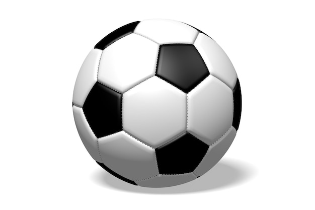 Solo balón de fútbol a cuadros aislado sobre fondo blanco ilustración 3D
