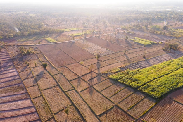 Solo de fotografia aérea da fazenda