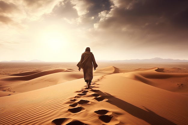 Solo en las dunas del desierto