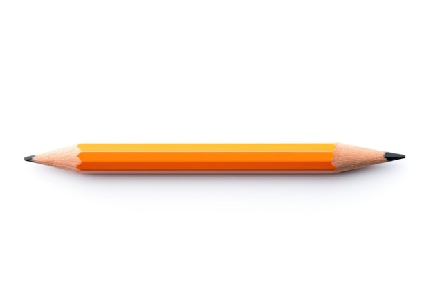 un solo lápiz sin afilar aislado sobre un fondo blanco