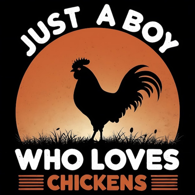 Sólo un niño que ama los pollos divertido amante de las gallinas granjero de pollo diseño de camiseta de pollo vintage retro