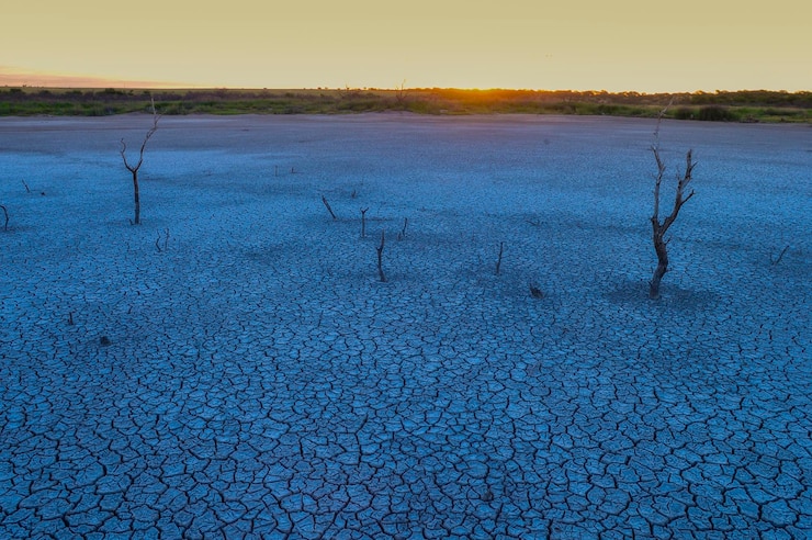 Foto solo quebrado no ambiente pampa la pampa província patagônia argentina
