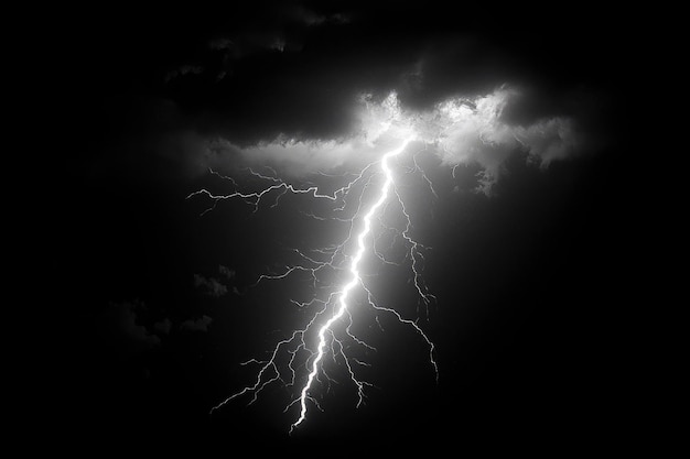 Un solo rayo que atraviesa un cielo oscuro