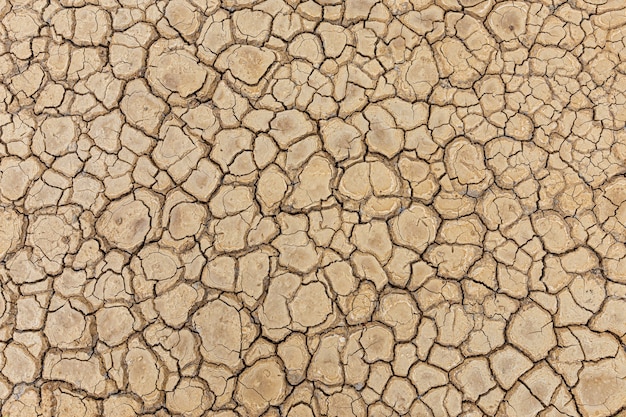 Foto solo seco marrom ou textura de solo rachada do deserto