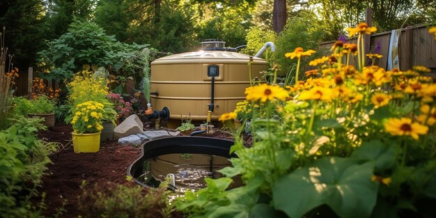 Foto solução ecológica sistema de tanque séptico de quintal