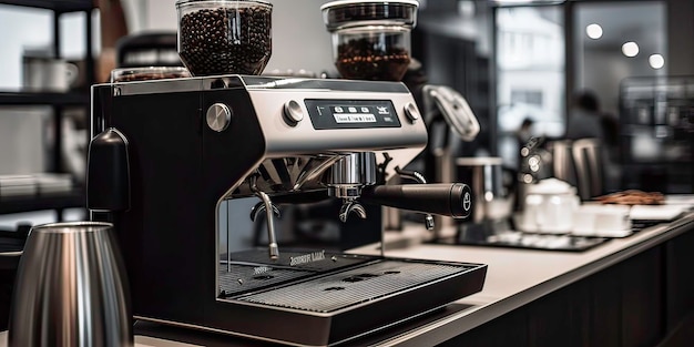 Foto una solución empresarial una ilustración de una máquina de café generada por ia
