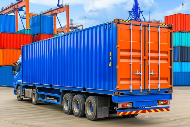 Foto solución logística global eficiente para los contenedores de productos químicos