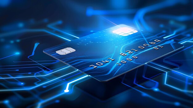 Solución de pago inteligente AI representó la composición abstracta donde la inteligencia artificial asegura