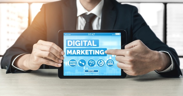 Solución de tecnología de marketing digital para el concepto de negocio en línea