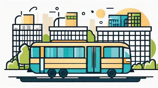 Foto soluciones de transporte público eficientes y sostenibles para las zonas urbanas