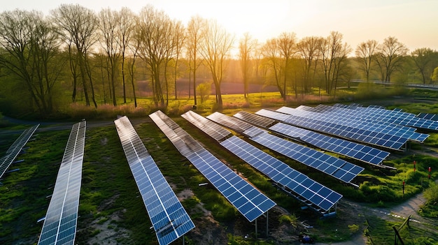 Soluções energéticas sustentáveis cativantes Vista aérea de drones de SolarClad