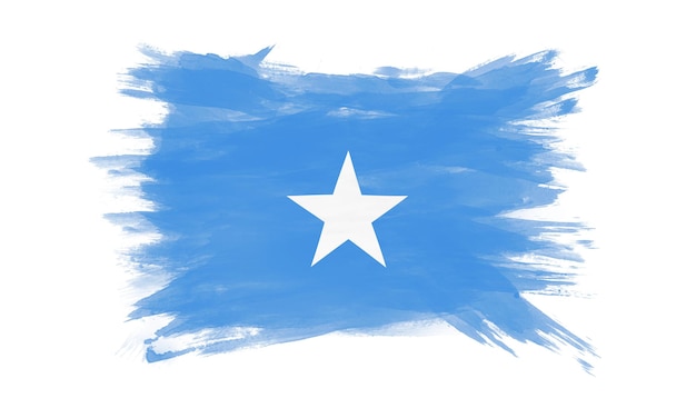 Somalia Flagge Pinselstrich, Nationalflagge auf weißem Hintergrund