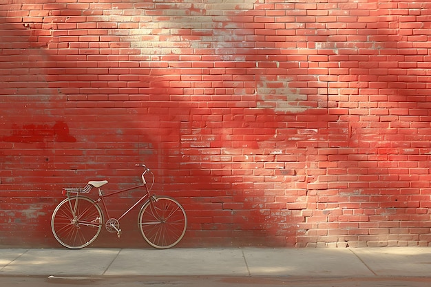 Sombra de bicicleta lançada na parede distorcida e brincalhona com uma foto criativa de Bri de fundo elegante