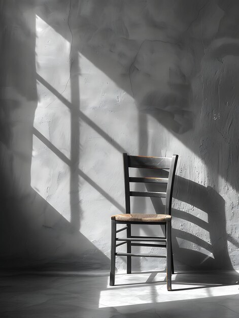 Sombra de cadeira como silhueta lançada na parede Angular e Geometria Foto criativa de fundo elegante