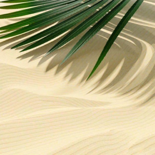 Sombra de folha em uma praia de areia branca abstrata