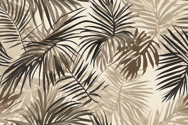 Sombra de folhas de palmeira em um fundo bege