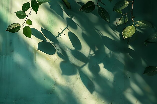 La sombra de la hoja como silueta en la pared orgánica y natural S Foto creativa de fondo elegante