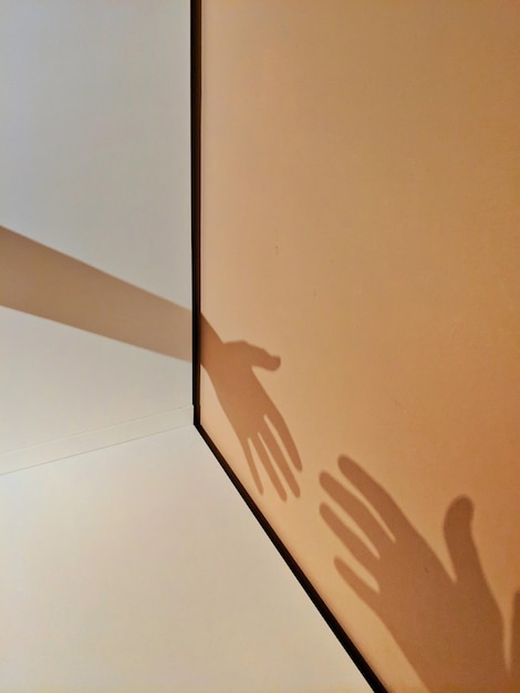 Foto la sombra de la mano en la pared