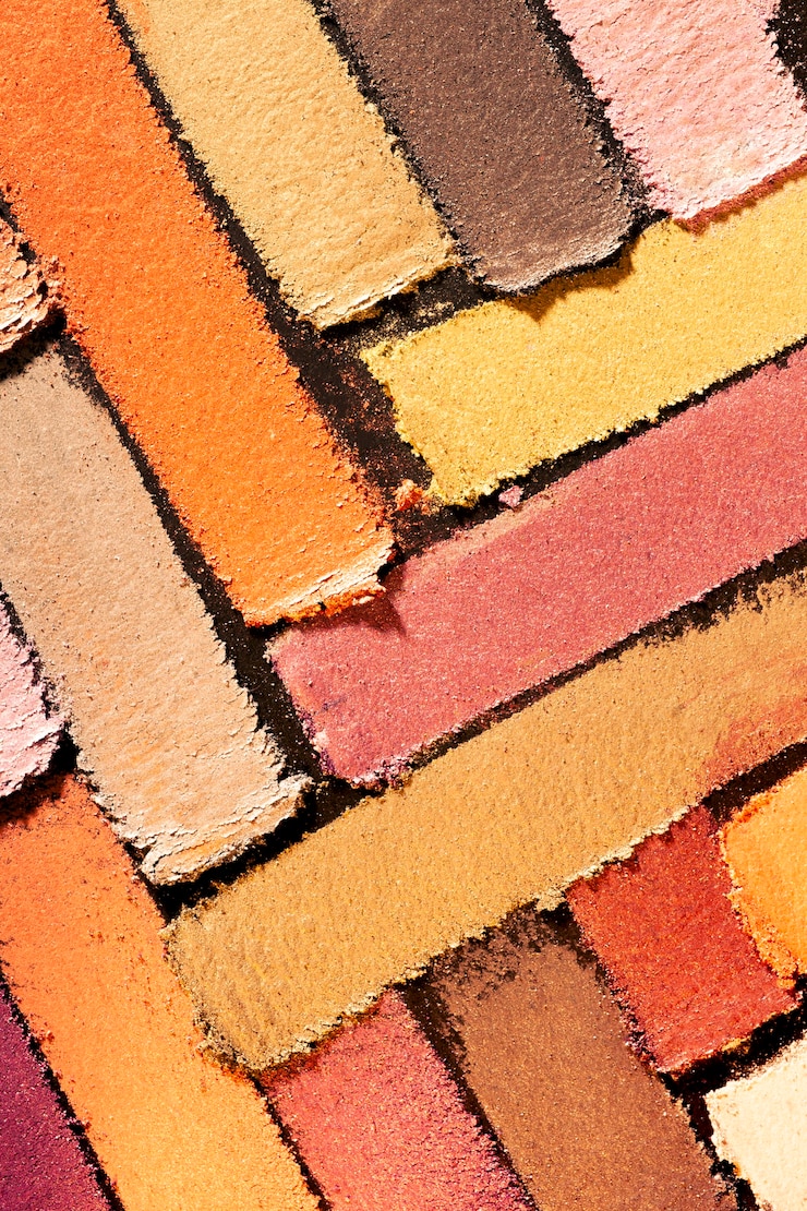 Foto sombra de ojos multicolor rojo naranja amarillo mancha fondo suelto