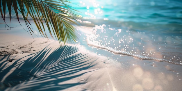 La sombra de las palmeras en la playa