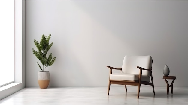 Sombra de ventana en una habitación blanca Ai generativo