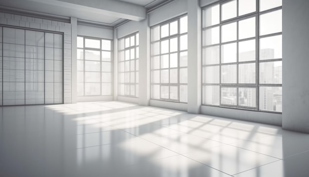 Sombra de ventana ventana en la habitación luz que se refleja en la ventana habitación blanca IA generativa
