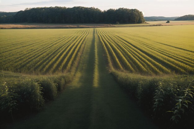 Foto sombras brincando sobre um campo de milho maduro