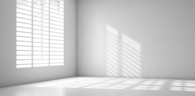 Sombras de uma janela branca em uma sala vazia Fundo minimalista IA generativa