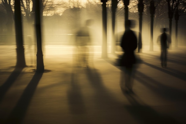 Sombras personas trasfondo de la ciudad