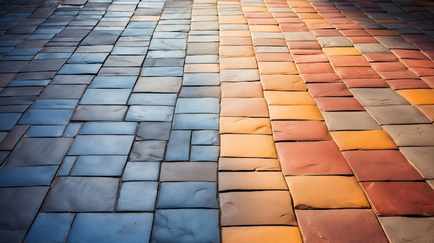 Foto las sombras vibrantes la textura abstracta de la acera de mosaico colorido con patrones y detalles intrincados