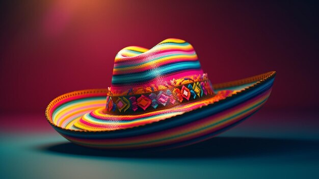 Un sombrero con adornos de colores