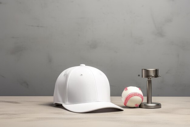 Foto sombrero de béisbol blanco en blanco