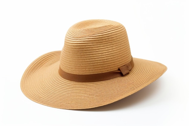 Sombrero bronceado sobre fondo blanco sobre una superficie blanca o clara PNG Fondo transparente