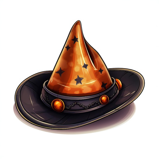 Foto sombrero de bruja de dibujos animados mágicos de halloween
