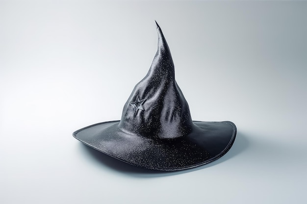 Foto sombrero de bruja de halloween negro aislado sobre fondo blanco ai