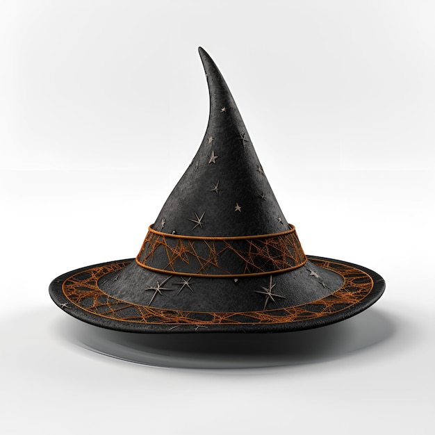 Sombrero de bruja de Halloween sobre un fondo blanco