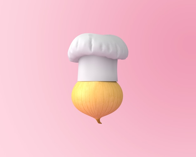 Foto sombrero de chef con concepto de cebolla